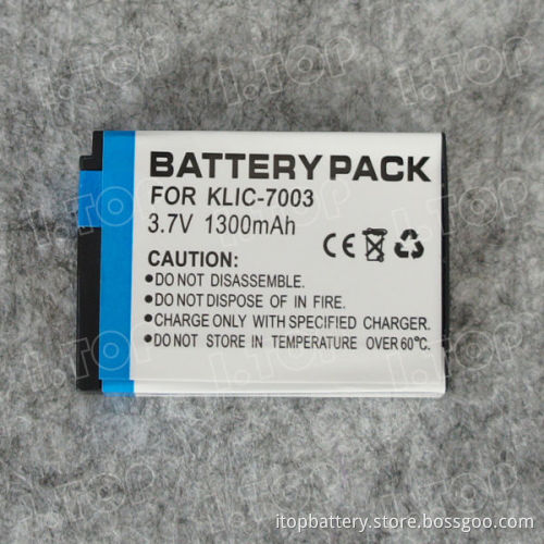 High Quality 3.7V 1300mAh Digital Camera Battery for Kodak KLIC-7003,China Factory Price